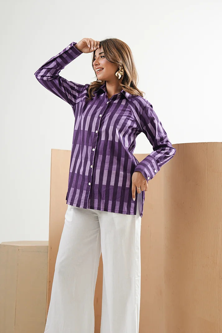 Violet Rhythm Cotton Coord Set