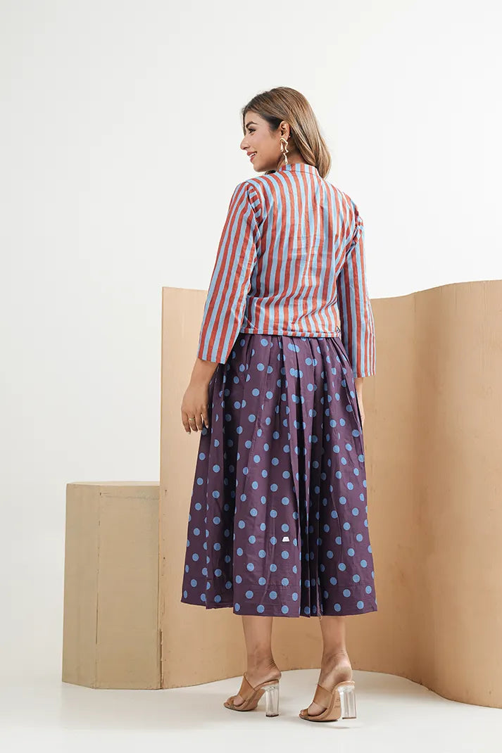 Sienna Stripe Cotton Skirt Set