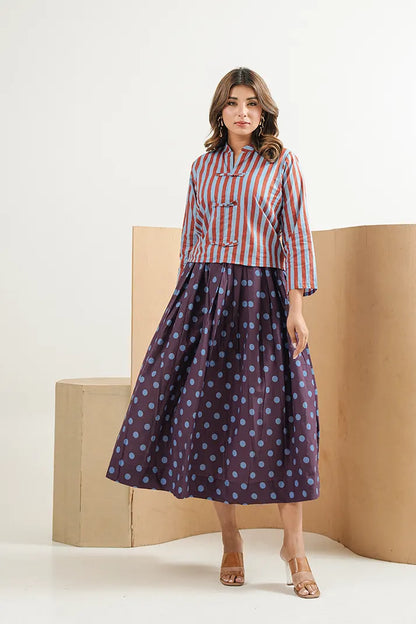 Sienna Stripe Cotton Skirt Set