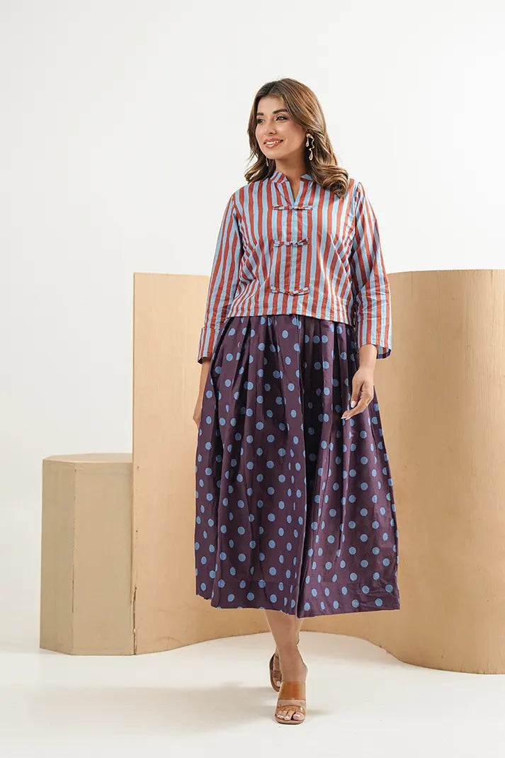 Sienna Stripe Cotton Skirt Set