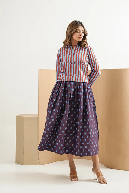 Sienna Stripe Cotton Skirt Set