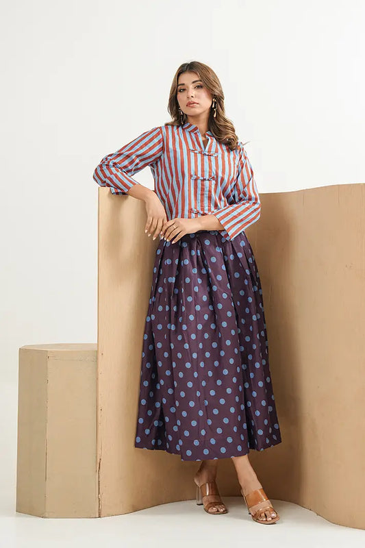 Sienna Stripe Cotton Skirt Set