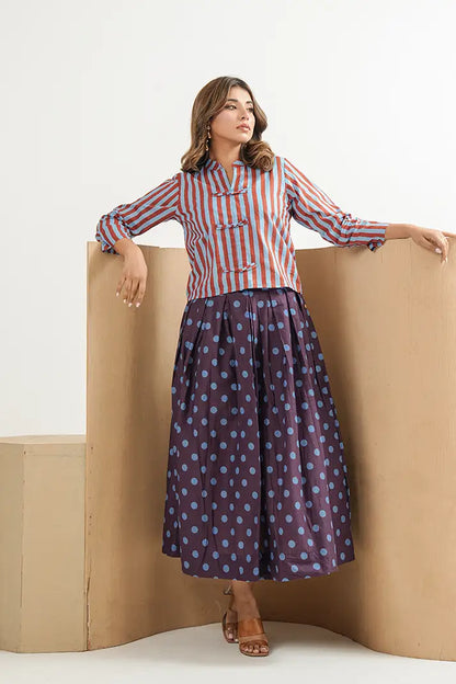Sienna Stripe Cotton Skirt Set