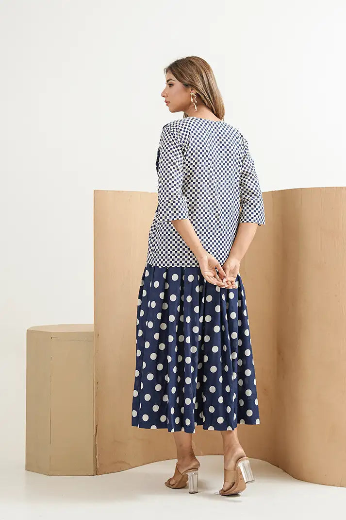 Noor Dot Cotton Skirt Set
