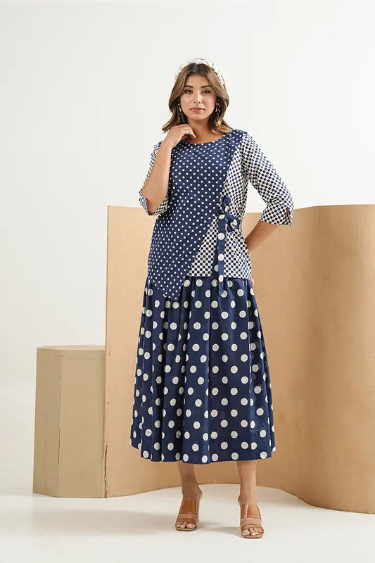Noor Dot Cotton Skirt Set