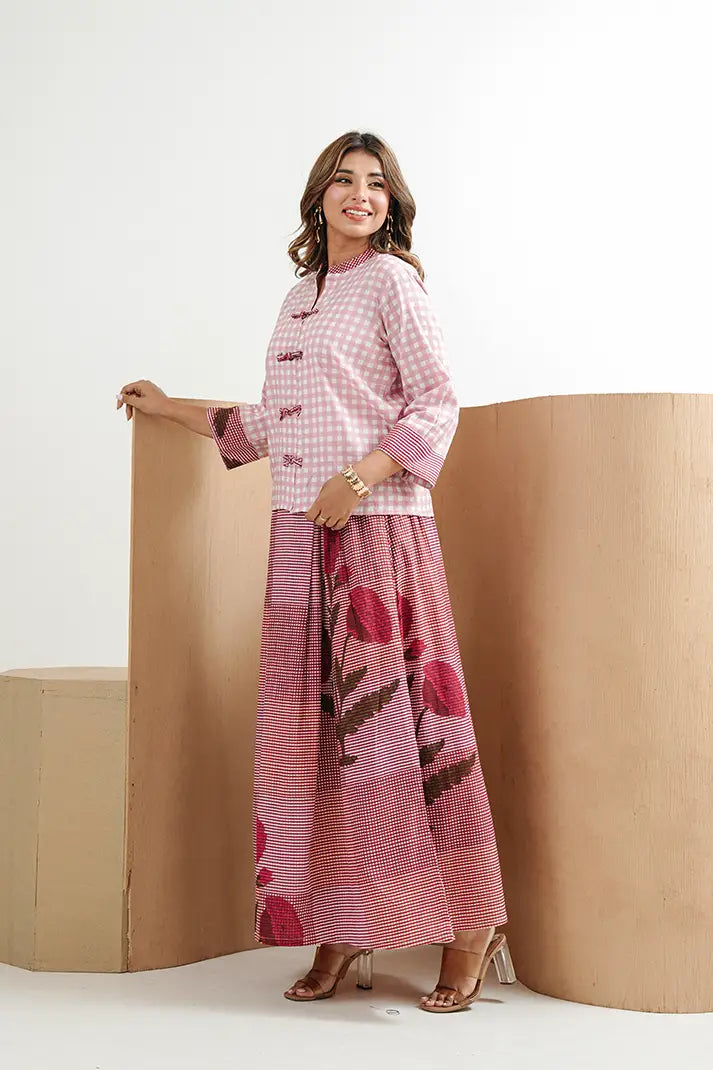 Gulabi Garden Cotton Skirt Set