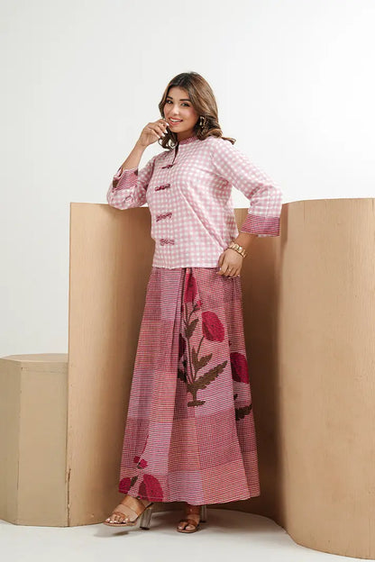 Gulabi Garden Cotton Skirt Set