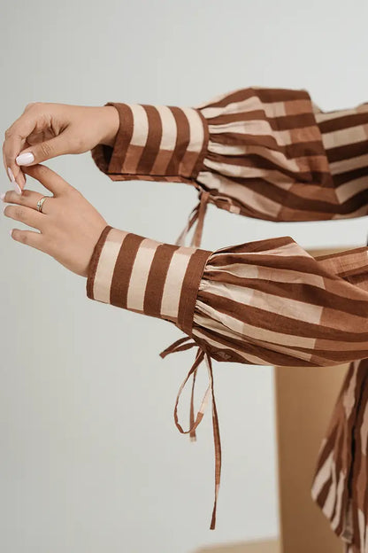 Toffee Stripe Cotton Co-Ord Set