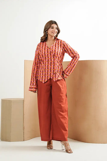 Geometric Glow Cotton Co-Ord Set