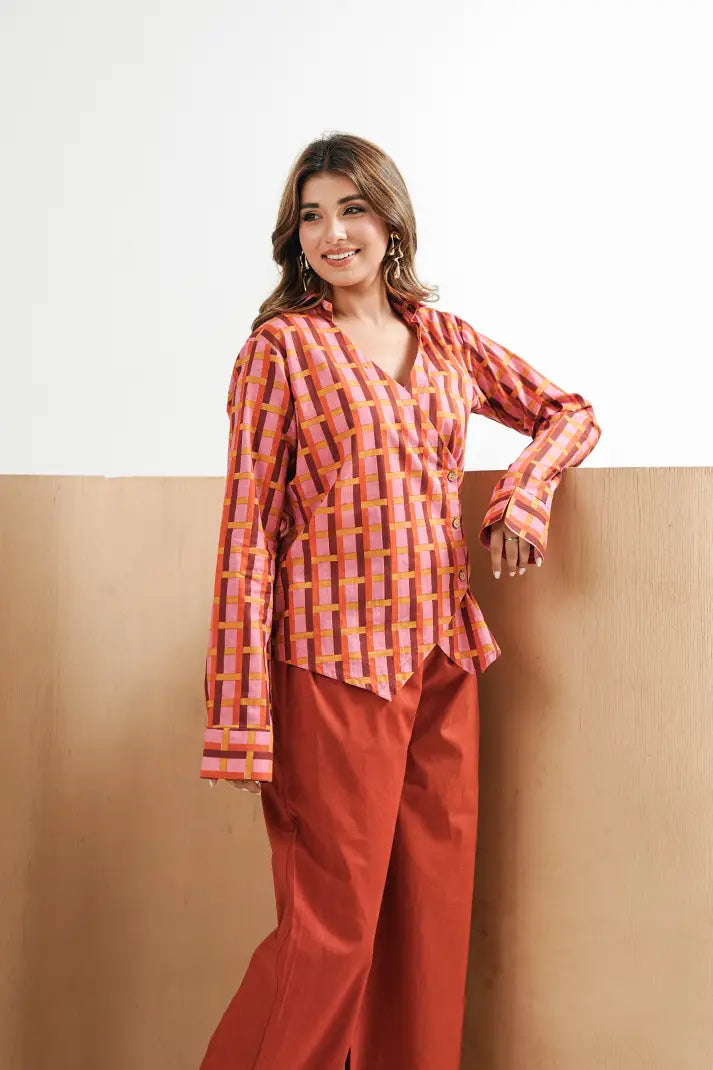 Geometric Glow Cotton Co-Ord Set