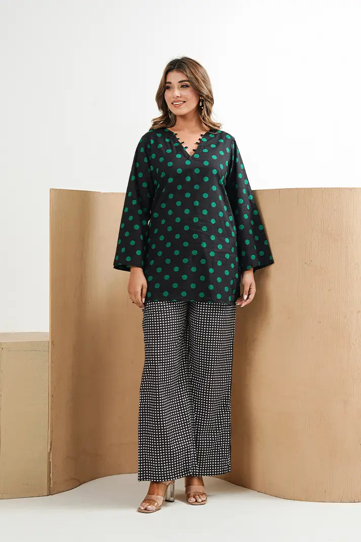 Polka Check Cotton Coord Set