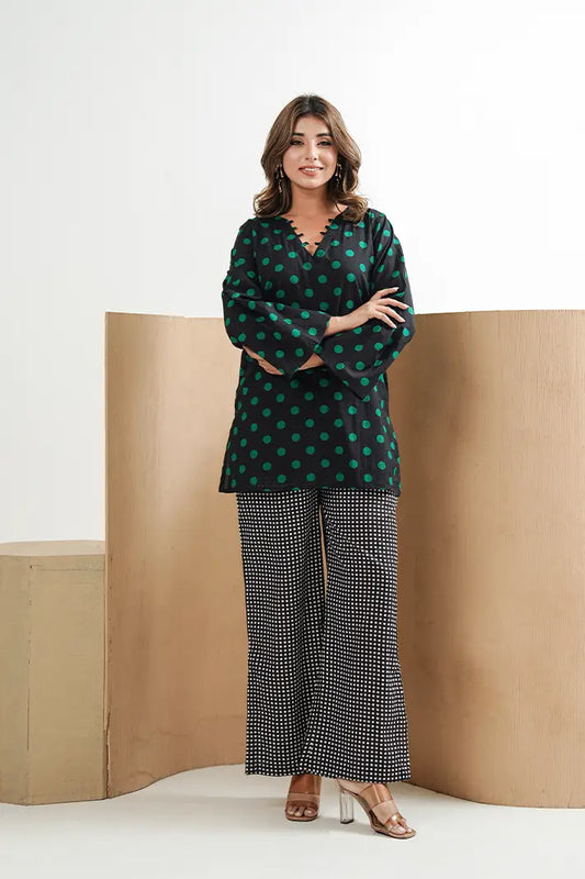 Polka Check Cotton Coord Set