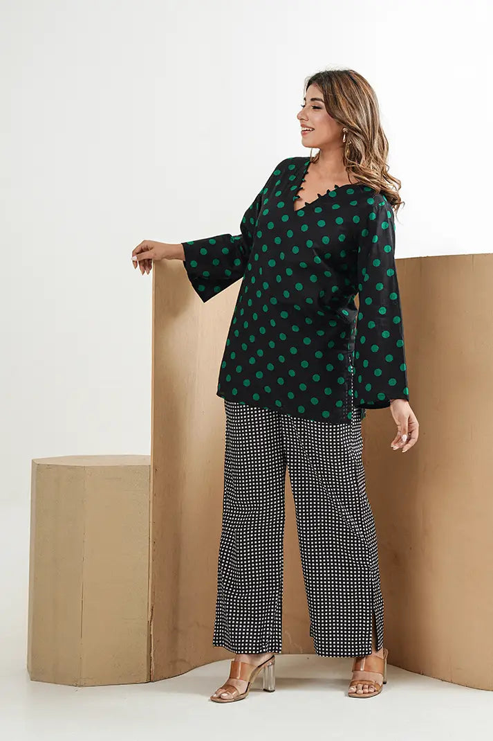 Polka Check Cotton Coord Set