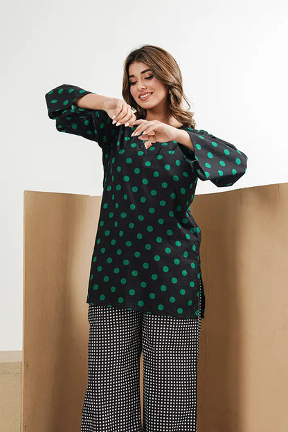 Polka Check Cotton Coord Set