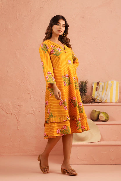 Sunshine Petals Cotton Dress