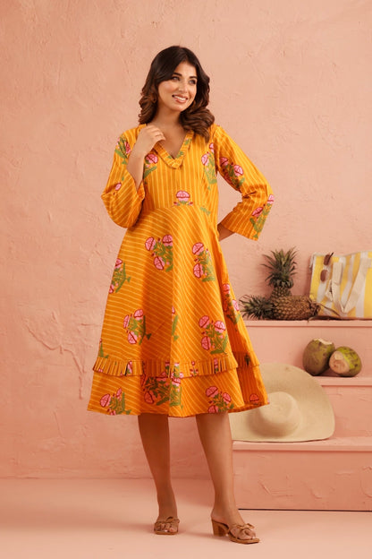 Sunshine Petals Cotton Dress