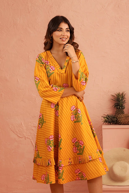 Sunshine Petals Cotton Dress