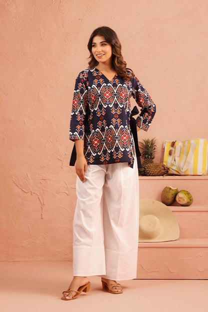 Midnight Ikat Cotton Coord Set