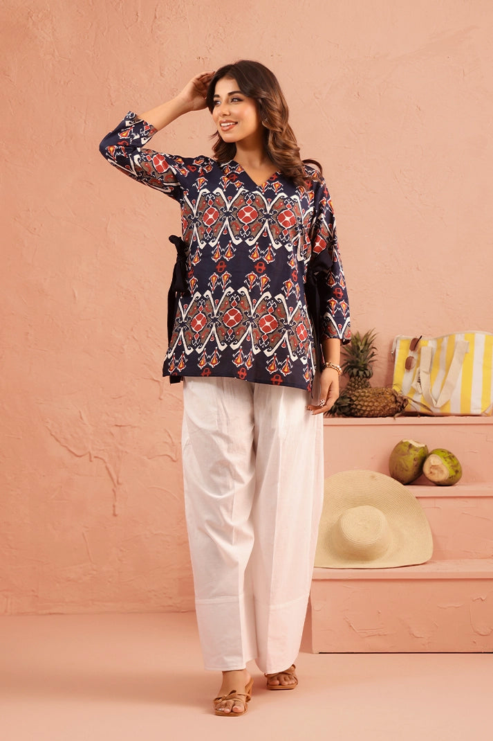 Midnight Ikat Cotton Coord Set