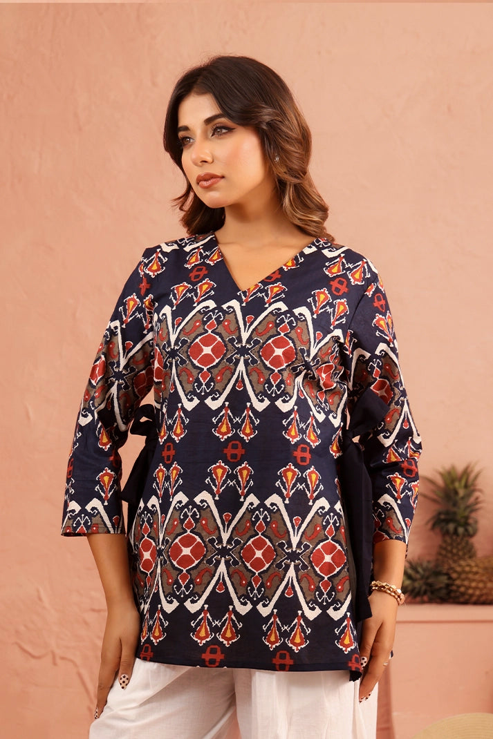 Midnight Ikat Cotton Coord Set
