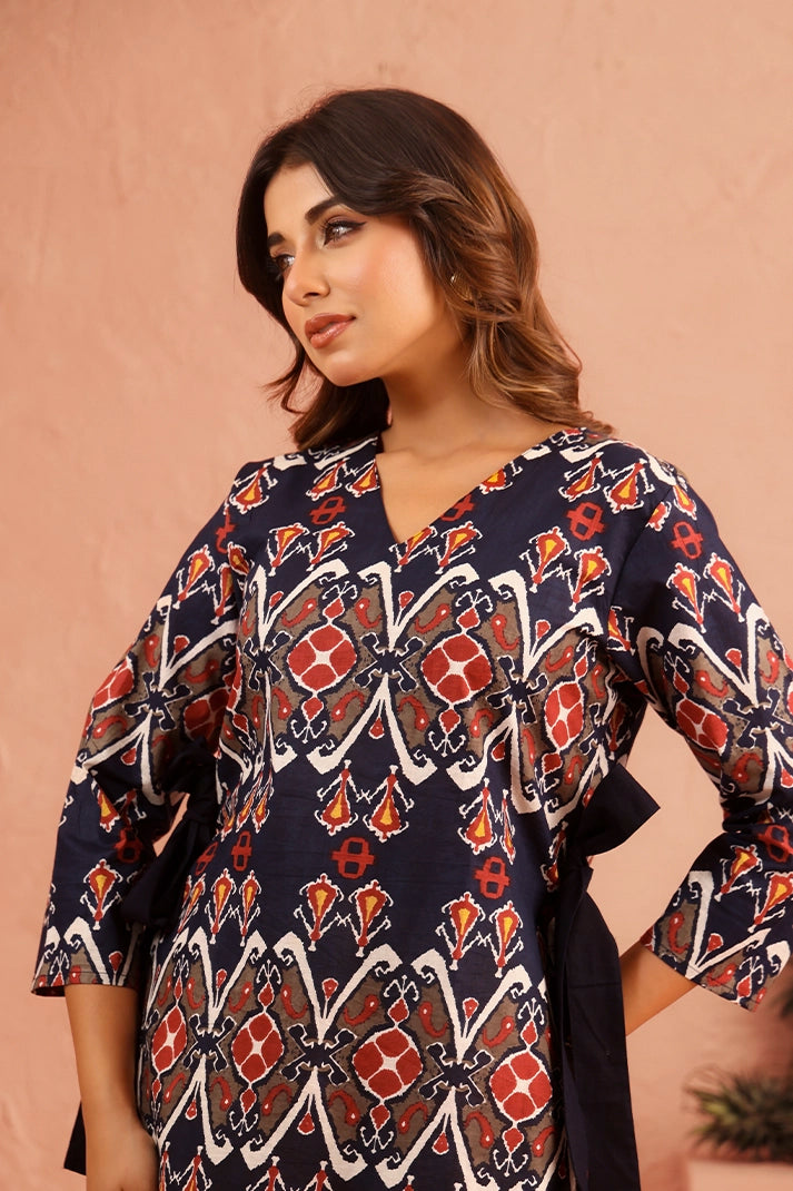 Midnight Ikat Cotton Coord Set
