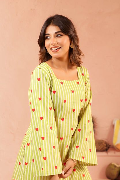 Lime Kiss Cotton Coord Set