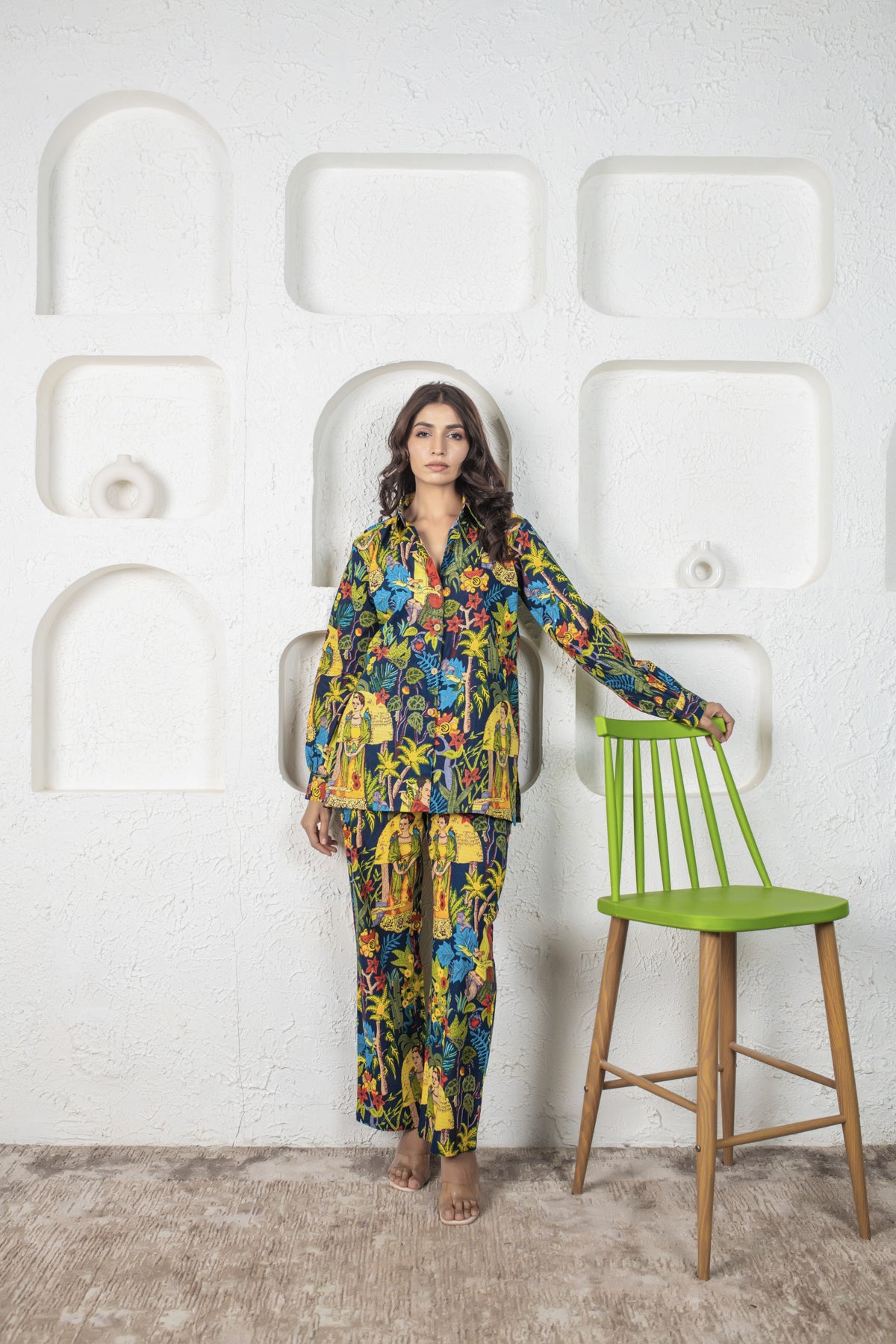 African Navy Blue Cotton Coord Set