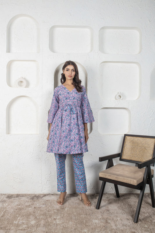 Waterlily Cotton Kaftan Coord Set