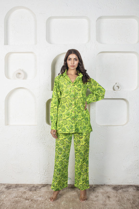 Pear Green Cotton Coord Set