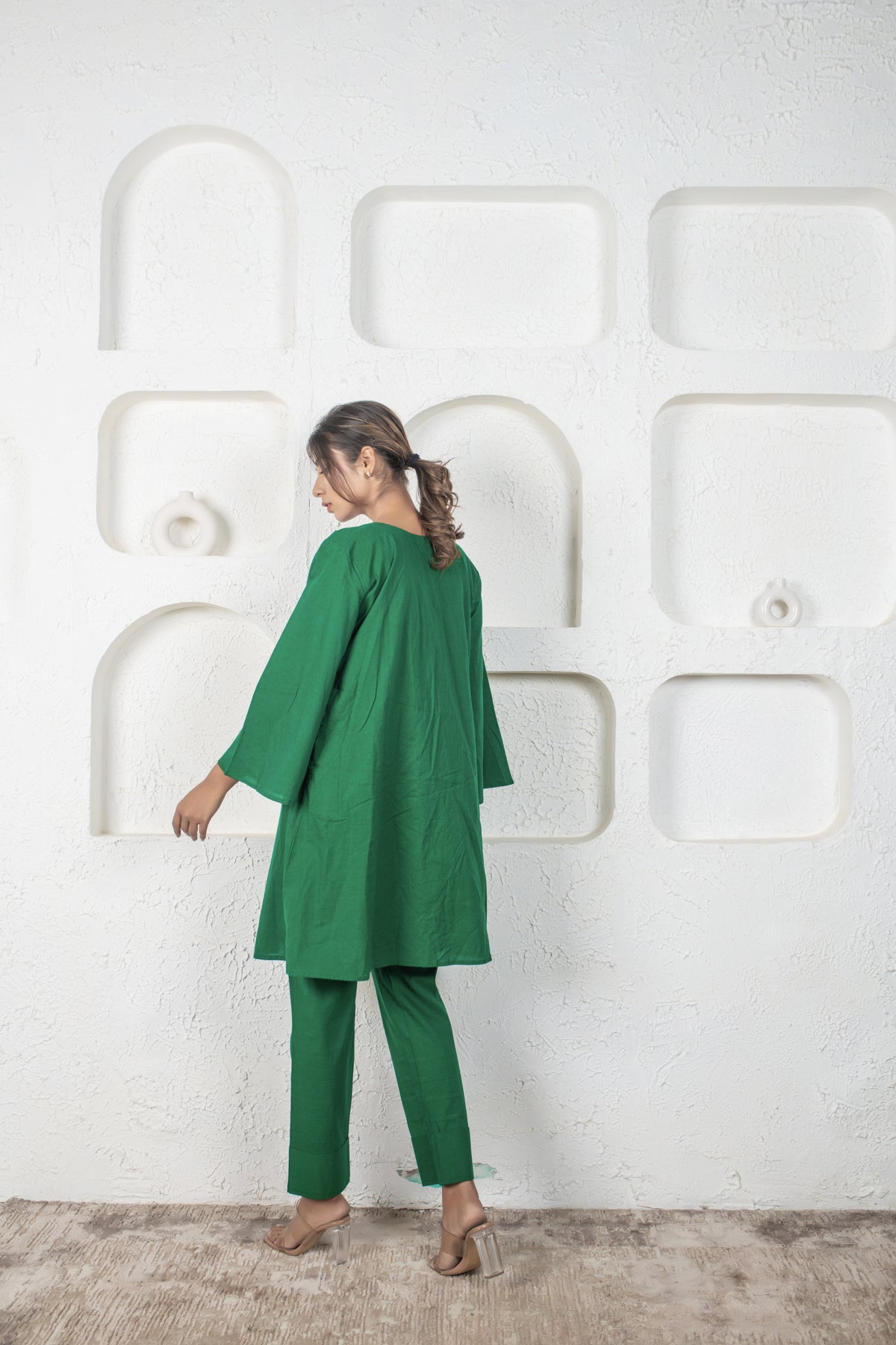 Bottle Green Cotton Coord Set