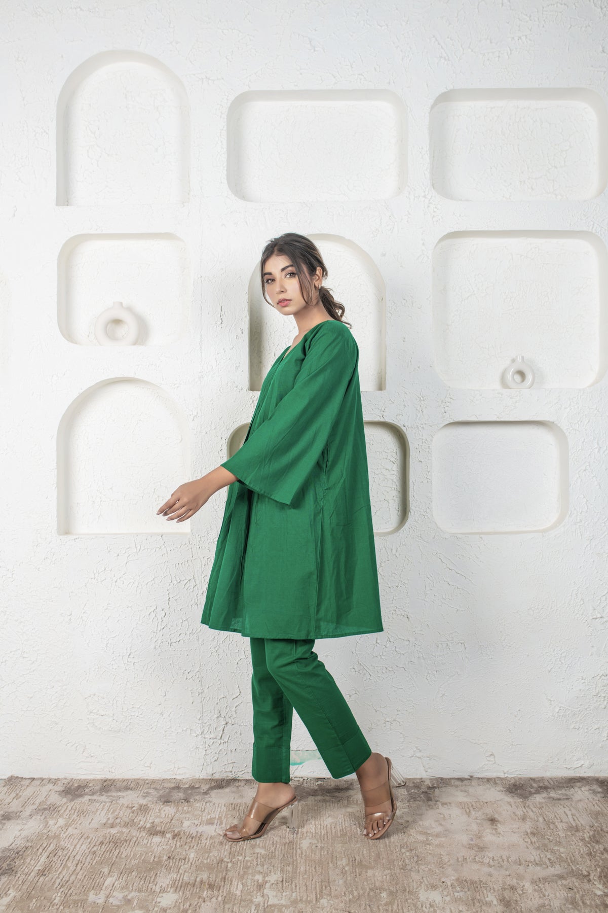 Bottle Green Cotton Coord Set