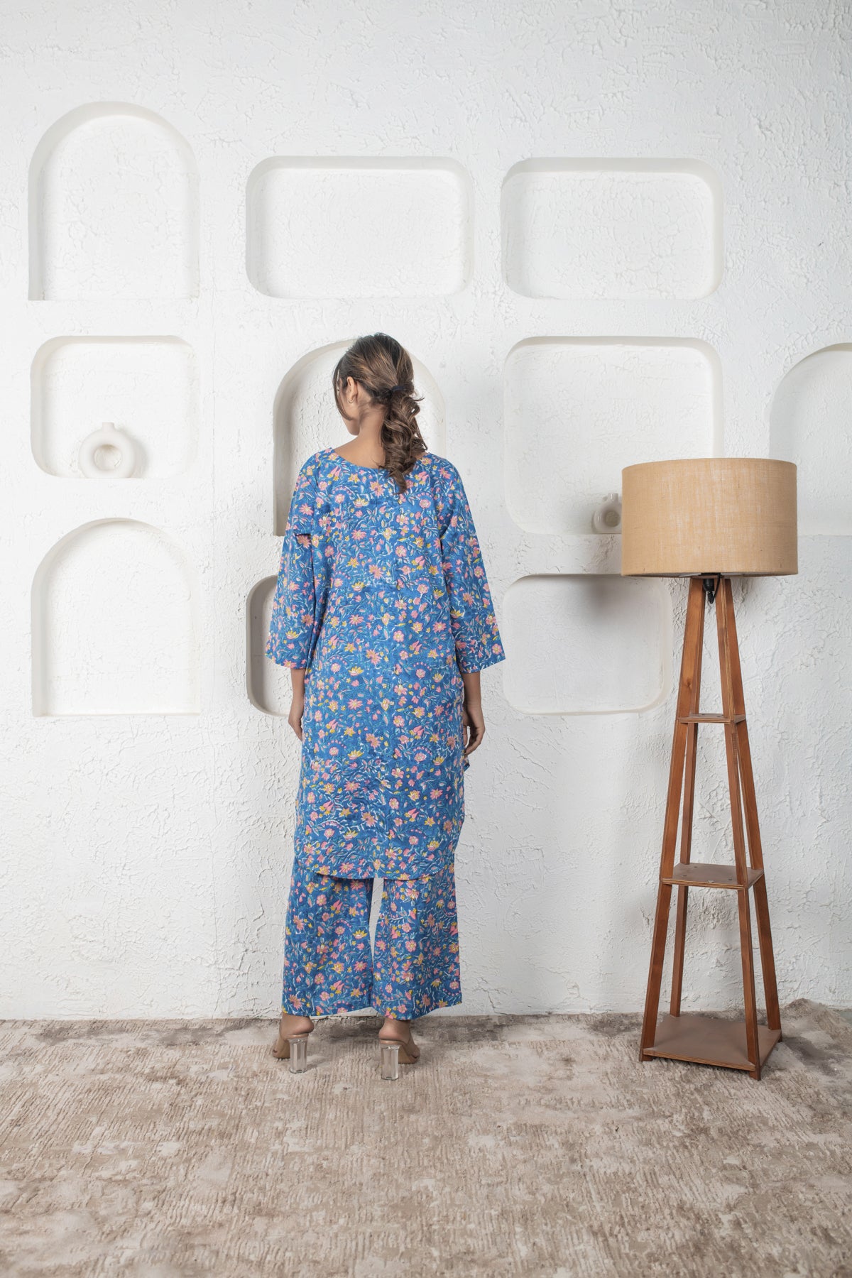 Steel Blue Cotton Coord Set