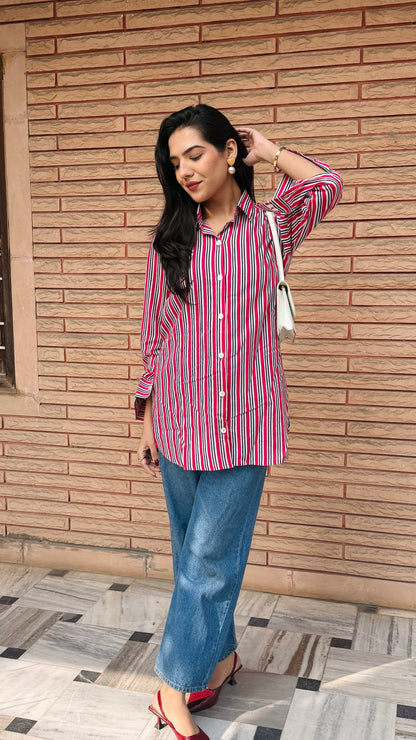 Nautical Red Stripe Shirt