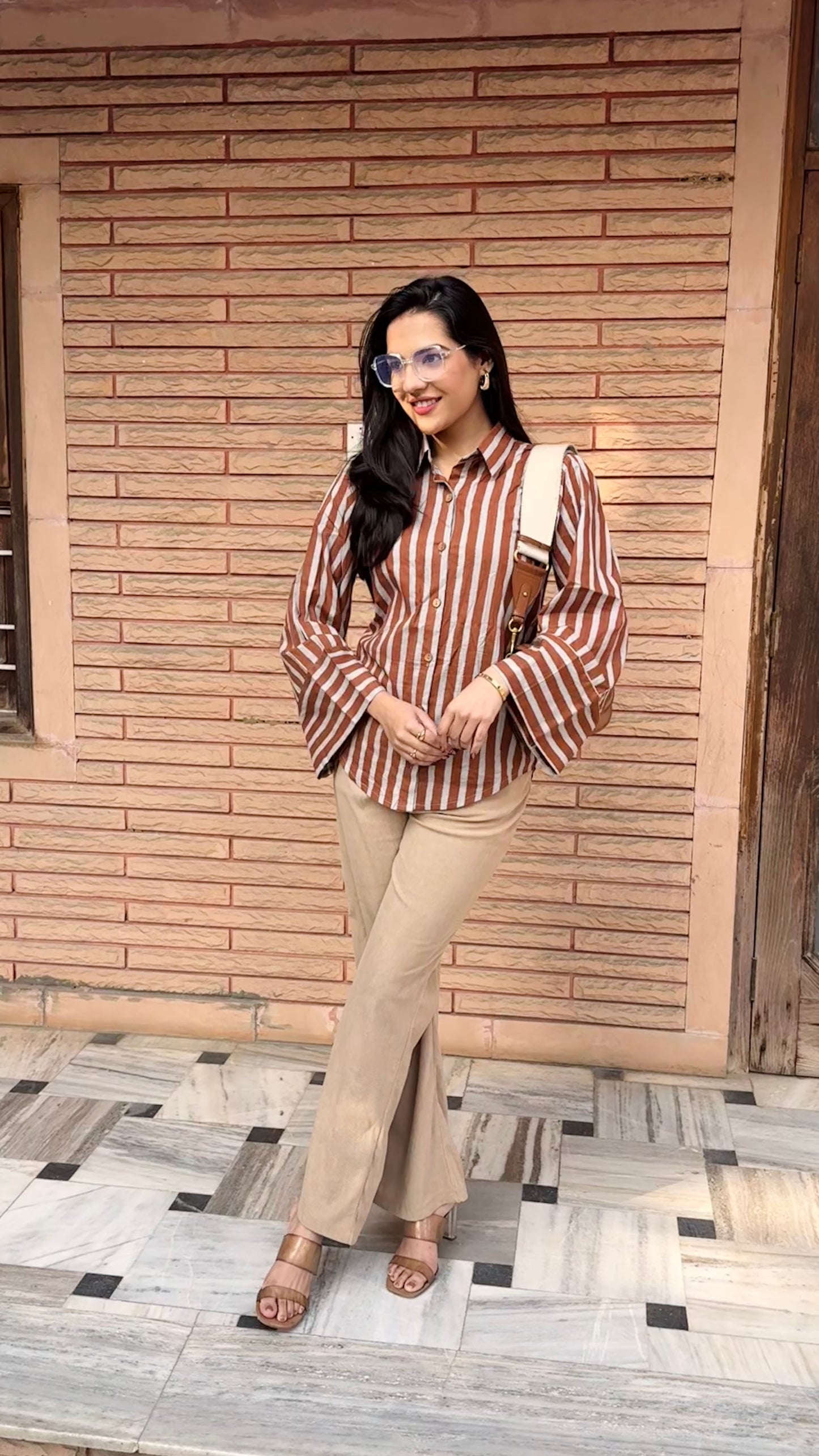 Taupe Brown Stripes Shirt