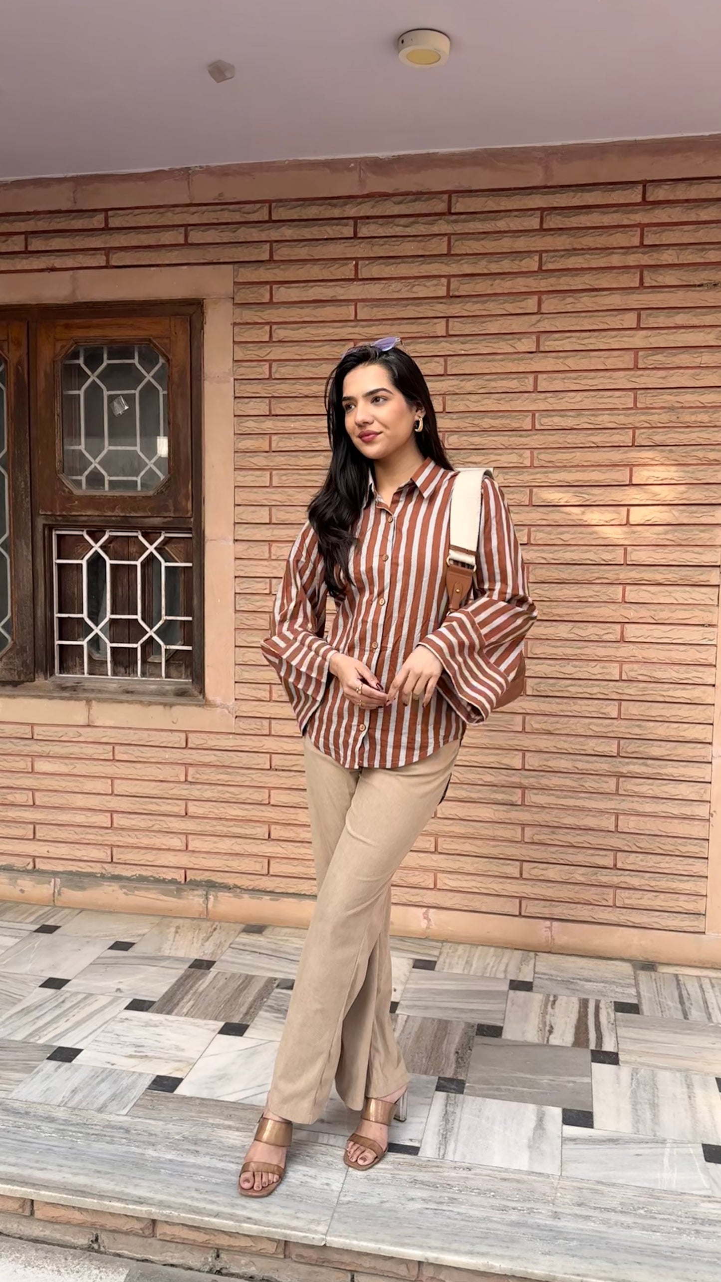 Taupe Brown Stripes Shirt