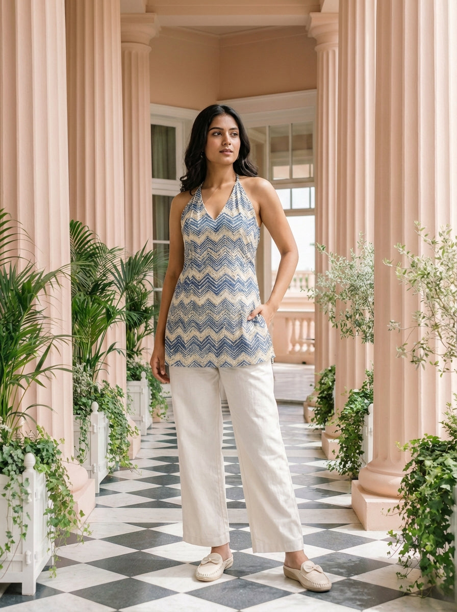 Chevron Halter Neck Top