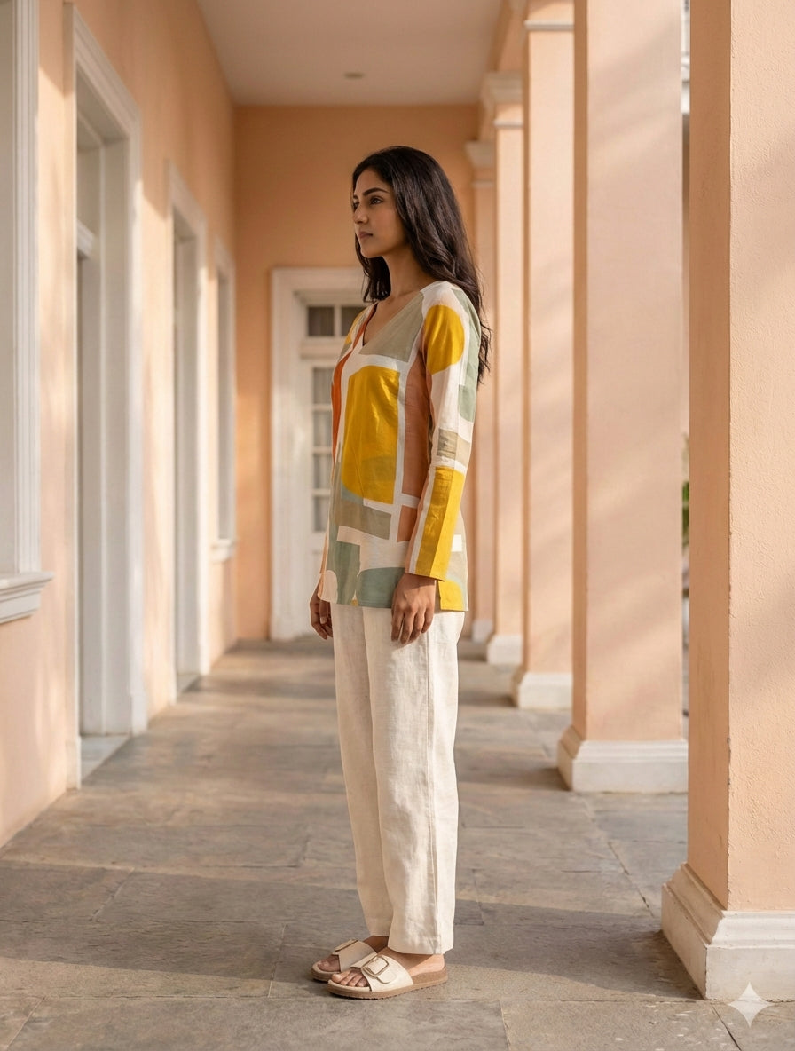 Block Chic Cotton Top
