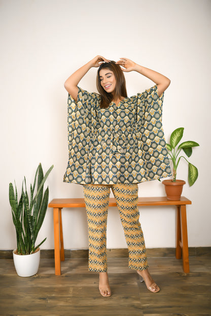 Juniper Green Kaftan Pyjama Set