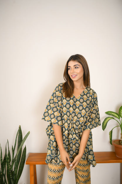 Juniper Green Kaftan Pyjama Set