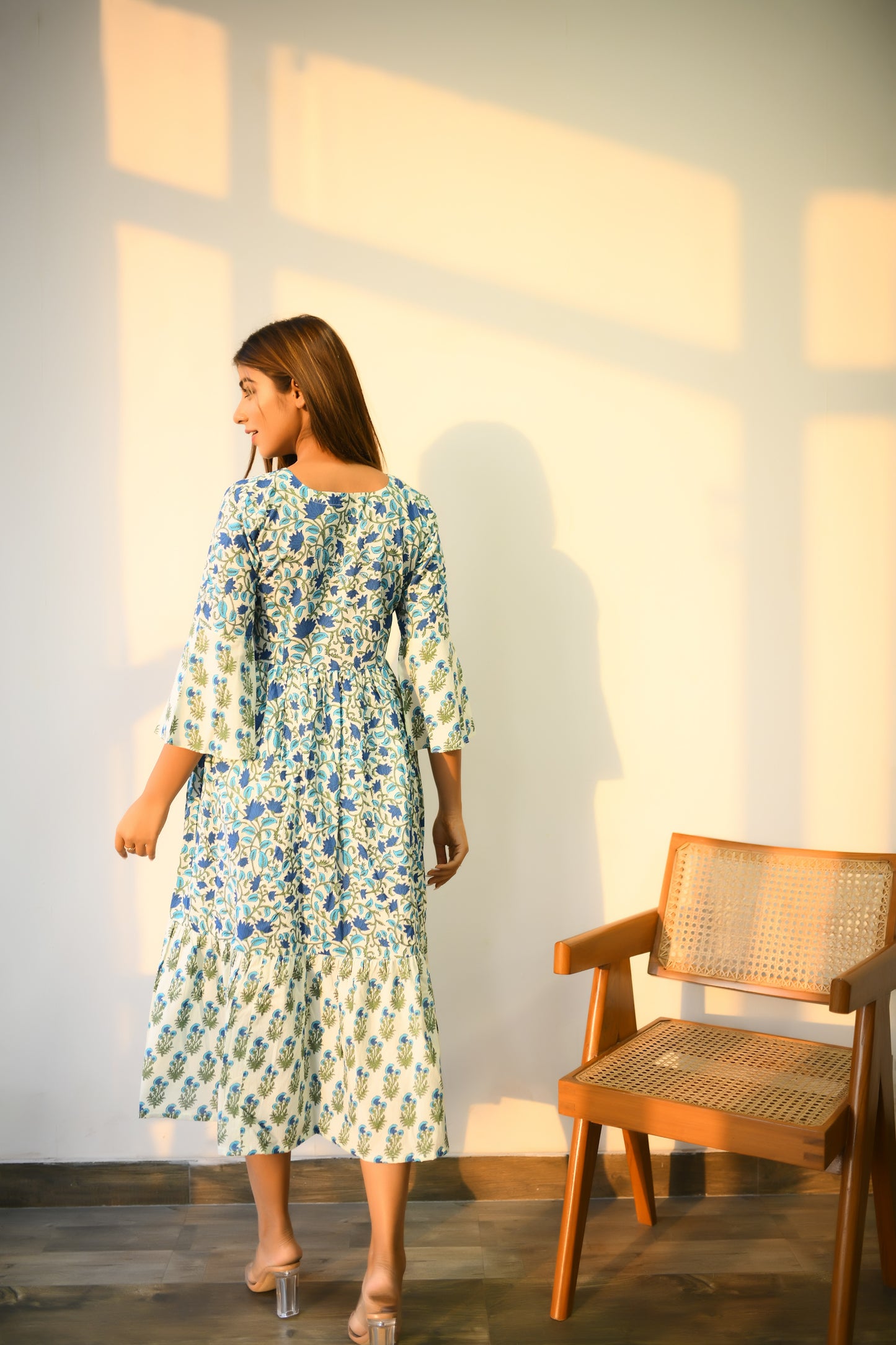 Misty Blue Cotton Dress