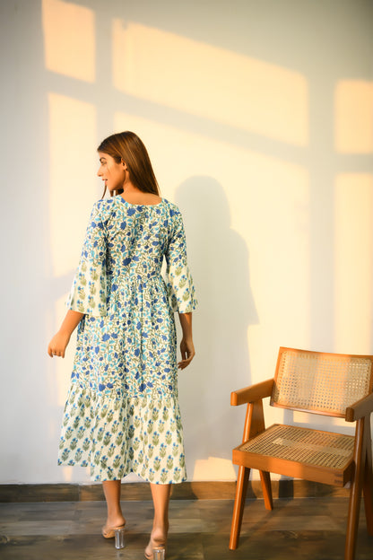 Misty Blue Cotton Dress