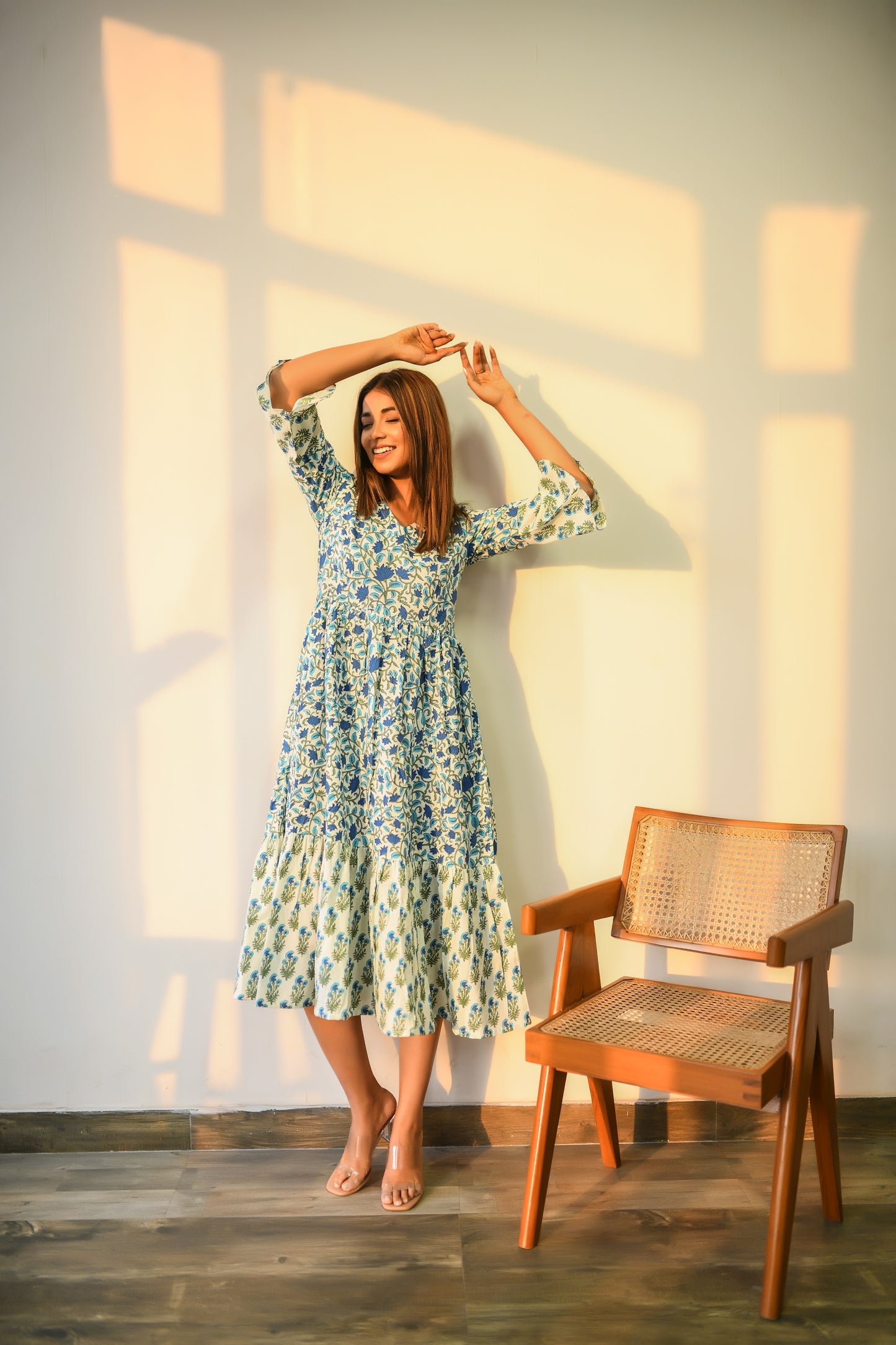 Misty Blue Cotton Dress