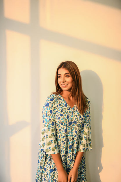 Misty Blue Cotton Dress