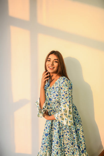 Misty Blue Cotton Dress