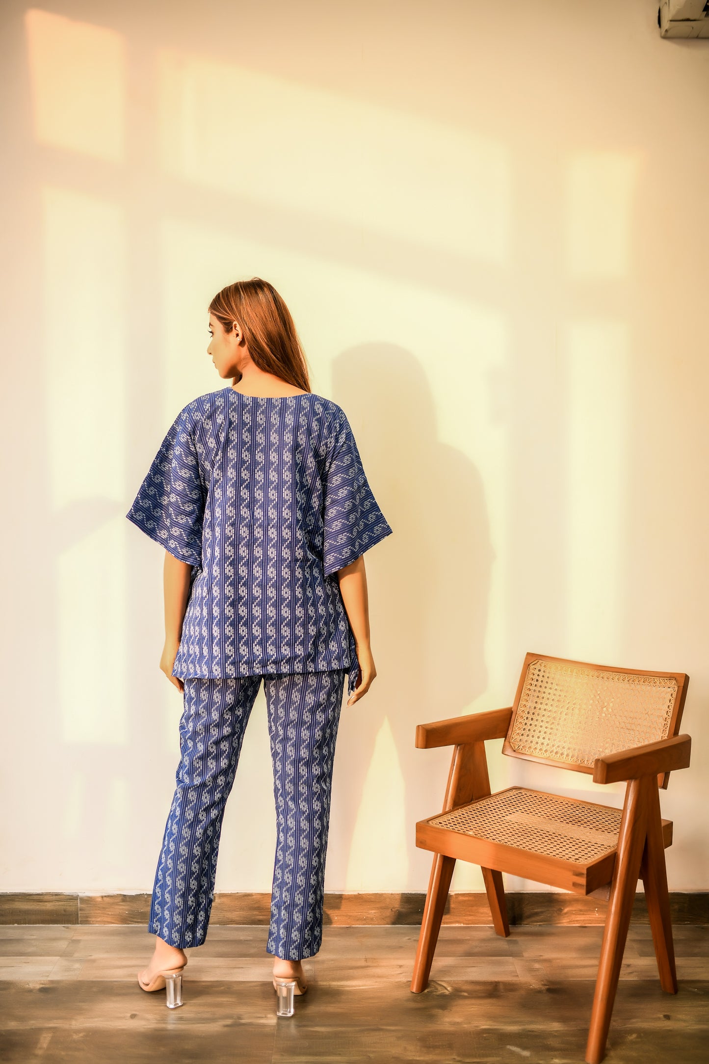 Admiral Blue Kaftan & Pyjama Set