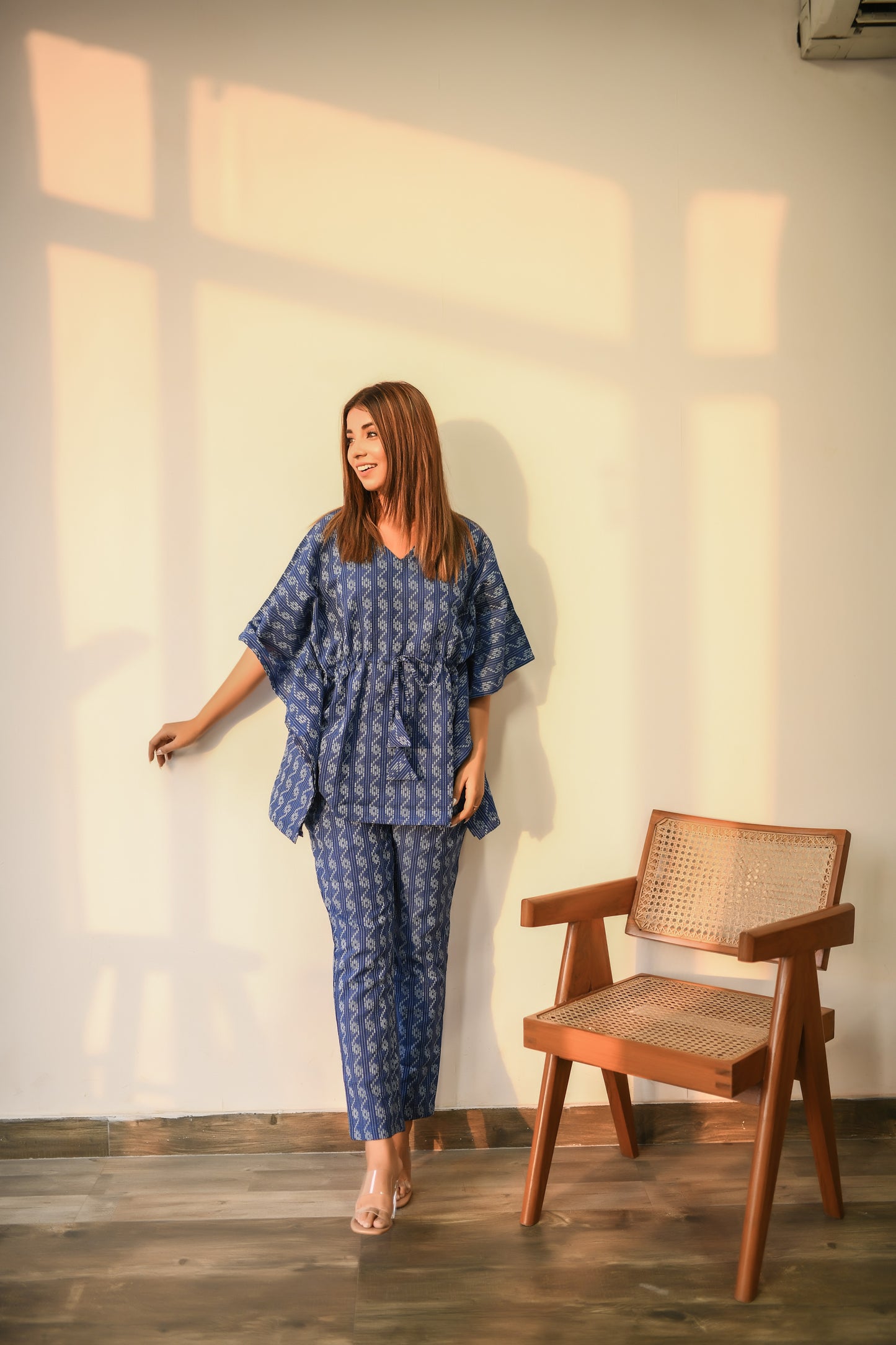 Admiral Blue Kaftan & Pyjama Set